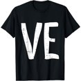 thumbnail image 1 of Love Valentines Day Cute V-Day Pajama Matching Couple T-Shirt, 1 of 3