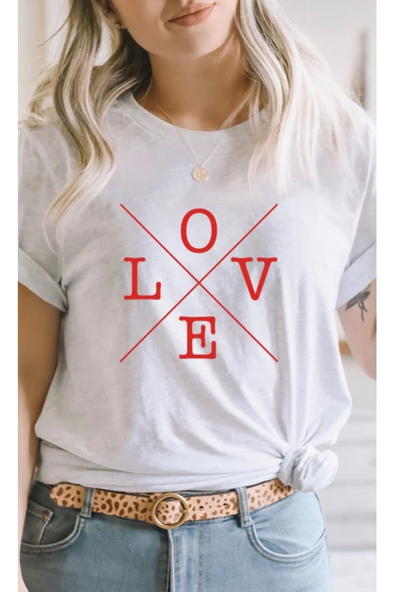Love Valentines Day PLUS SIZE Graphic Tee T-Shirt
