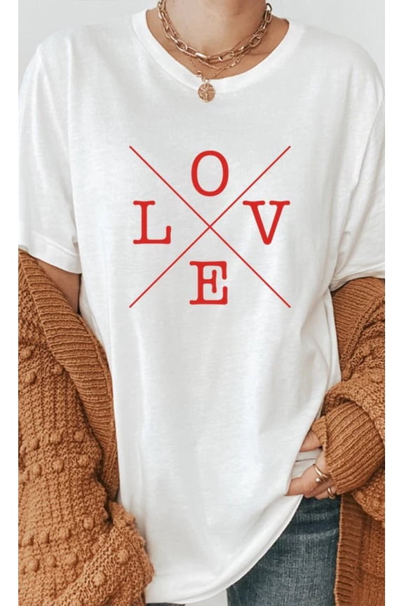 Love Valentines Day PLUS SIZE Graphic Tee T-Shirt