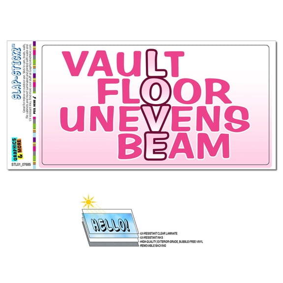Love Vault Floor Unevens Beam - Gymnastics SLAP-STICKZ(TM) Premium Sticker