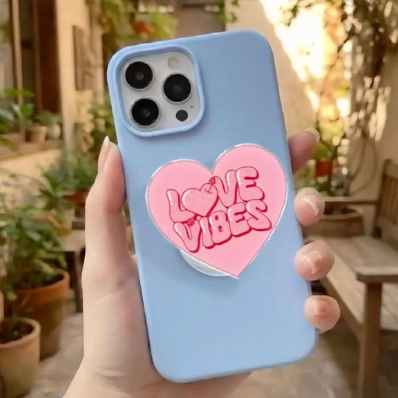 Love Vibes Heart Magnetic Phone Grip, Kawaii Pink , Cute Love Phone Accessory, Gift for Couples & Friends