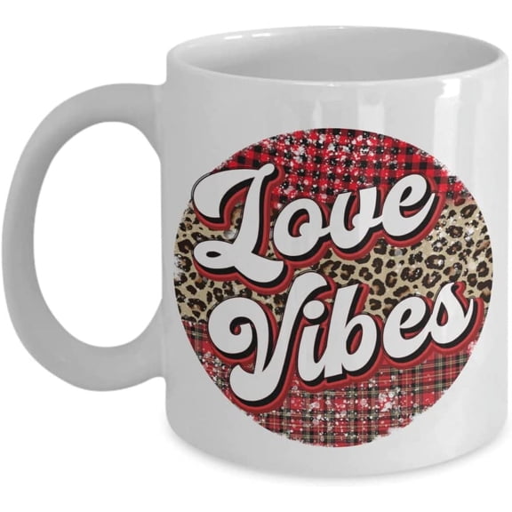 Love Vibes Only Coffee Mug, Valentines Gifts For Her Wife, Good Vibes, Leopard Print Mug, Positive Mug, Encouragement Gifts, Birthday Mug