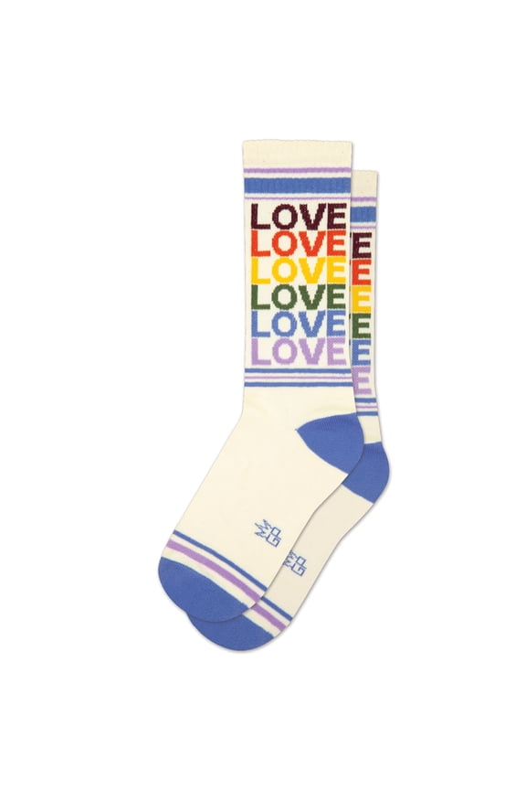 Love - Vintage Rainbow, Novelty Gift Socks for Men, Women and Teens, Unisex Crew Socks (Made in the USA)