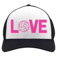 thumbnail image 1 of Love Volleyball - Perfect Gift for Volleyball Fans / Player Trucker Hat Mesh Cap One Size black/white, 1 of 4