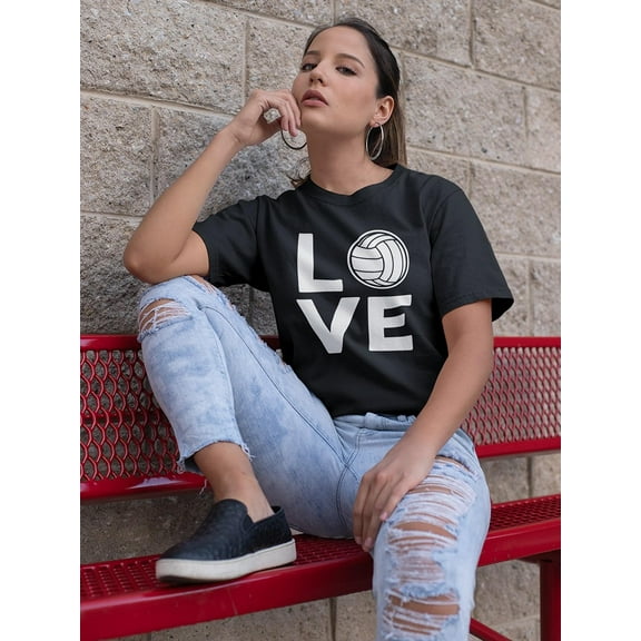 Love Volleyball Slogan Women T-Shirt, Female Medium