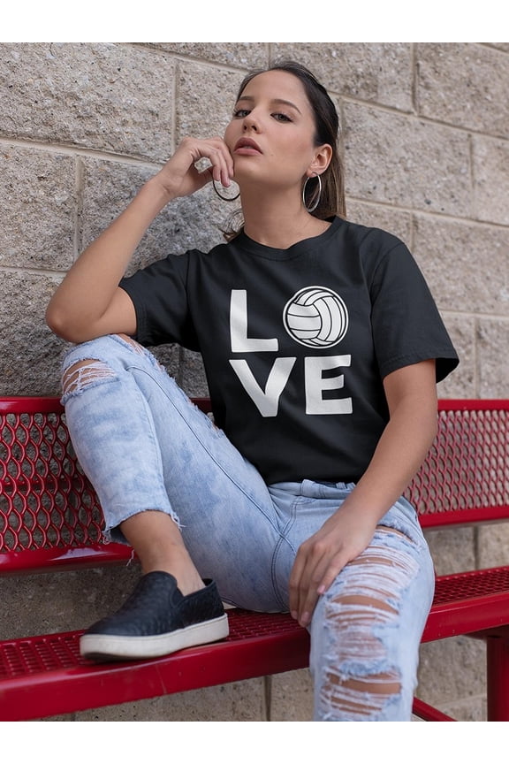 Love Volleyball Slogan Women T-Shirt, Female x-Large