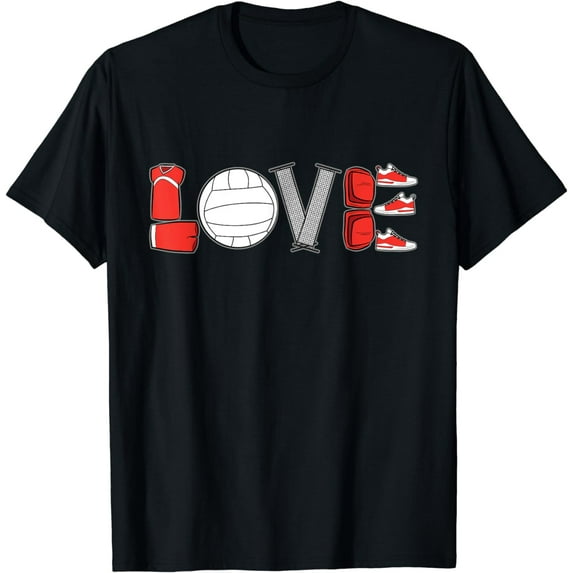 Love Volleyball Valentines Day Cute Sports Lover Player T-Shirt