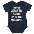 thumbnail image 1 of Love Waking Daddy in the Morning Joke Romper Boys or Girls Infant Baby Brisco Brands NB, 1 of 1