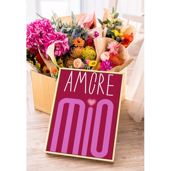 Love Wall Art Minimalistic Decor Amore Mio Minimalist Wall Artitalian Love And Friendship Italian Wall Artprintable Art , Poster Print Only