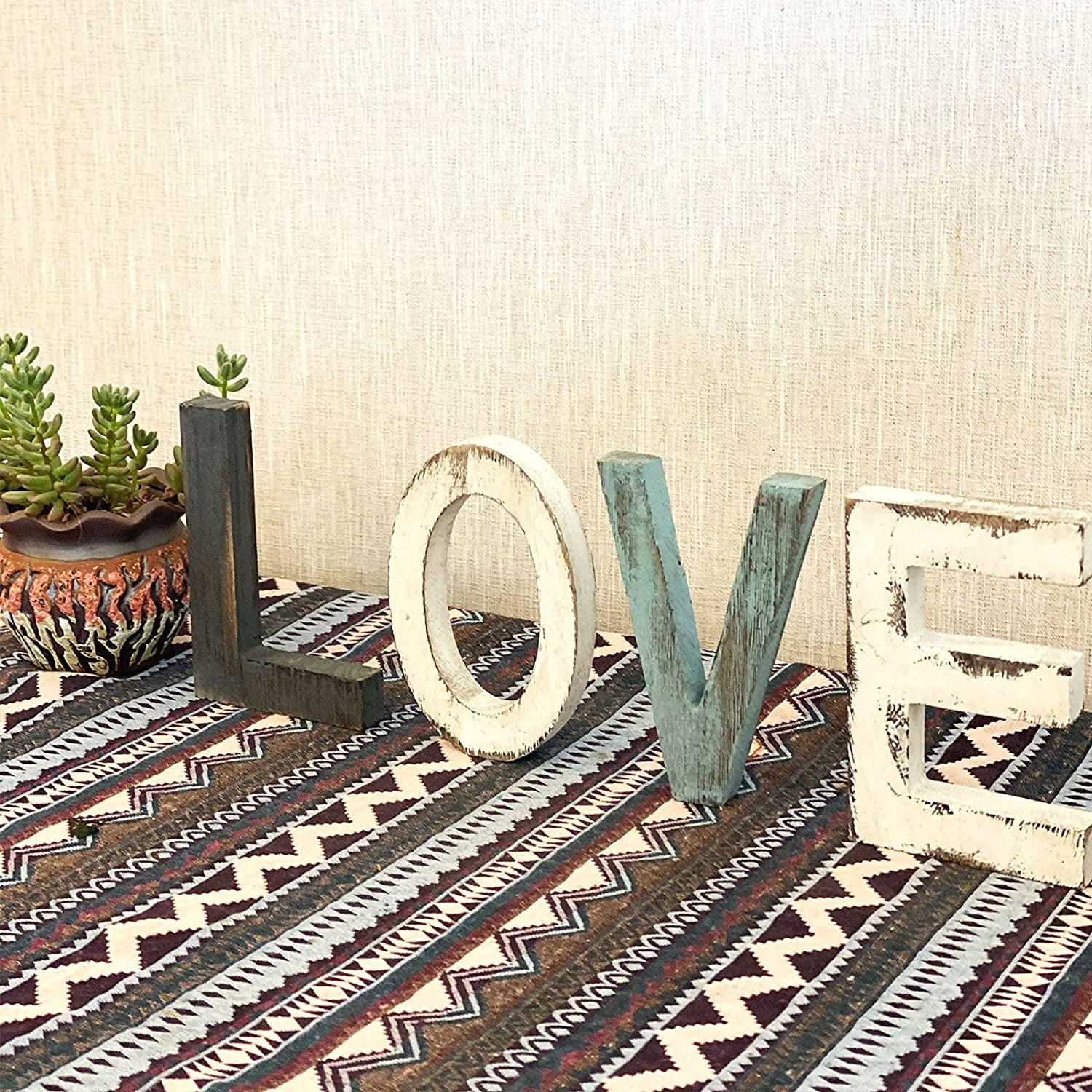 Love Wall Decor Teal Decor, Turquoise Decor Love Sign Shelf Decor