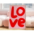 thumbnail image 1 of Love Wall Print, Retro Wall Decor, Typography Love Poster, Y2K Poster, Preppy Room Decor, Trendy Poster, Pink And Red Print, Valentine Gift Wall Art, Modern Wall Decor, 16x24 UNFRAMED, 1 of 2