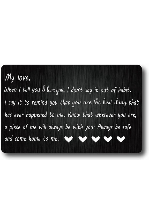 My Love Wallet Card Engraved Wallet Insert Metal Wallet Card Insert Anniversary Romantic Mini Love Notes Gift for DIY Men Husband Boyfriend Fiance Valentine Day Wedding Birthday Christmas