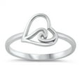 thumbnail image 1 of Love Wave Ocean Ring .925 Sterling Silver Band Jewelry Female Male Unisex Size 7, 1 of 4
