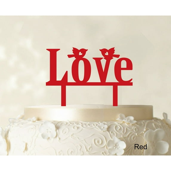 Love Wedding Cake Topper Custom Cake Topper Color Option Available 5"-7" Inches Wide