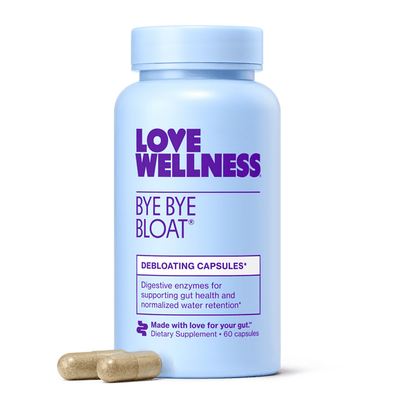 Love Wellness Bye Bye Bloat, Debloating Capsules, 60ct