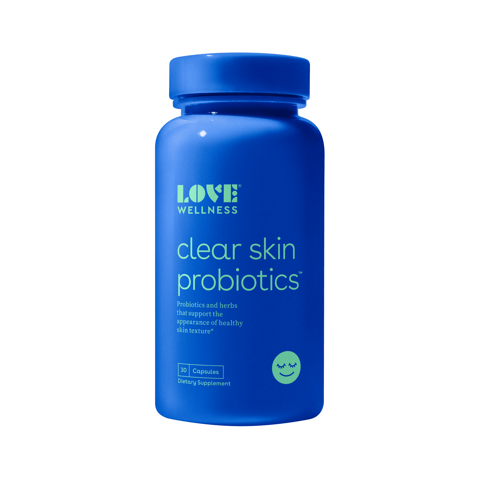 Love Wellness, Clear Skin Probiotic, 30 Capsules, Reduce Pores for Healthy & Hydrated Skin, Safe & Effective