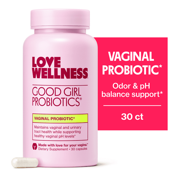 Love Wellness Good Girl Probiotics, Vaginal Probiotics for Women, pH Balance & Odor Support, 30 Capsules
