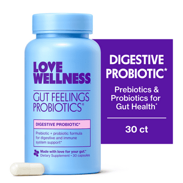 Love Wellness Gut Feelings Probiotics, Digestive Probiotic, 30ct
