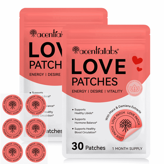 Love Wellness Patches with Maca & Damiana Extract, for Energy, Vitality & Hormone Balance Support - 2Pack