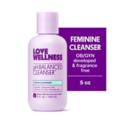 Love Wellness pH Balanced Cleanser Feminine Wash, Balances Vaginal Health & pH Level, Fragrance, Sulfate & Paraben Free, 5 oz