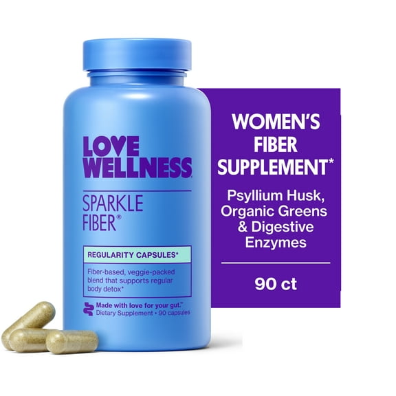 Love Wellness Sparkle Fiber, Regularity Capsules*, 90ct