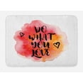 thumbnail image 1 of Love What You Do Bath Mat, Aquarelle Color Drop Background in Warm Toned Hearts, Plush Bathroom Decor Mat with Non Slip Backing, 29.5" X 17.5", Vermilion Pale Orange, by Ambesonne, 1 of 2