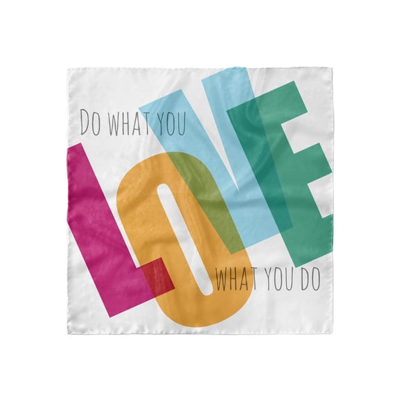 Love What You Do Head Scarf, Vintage Colorful Letter Art, Head Wrap, 3 Sizes, by Ambesonne