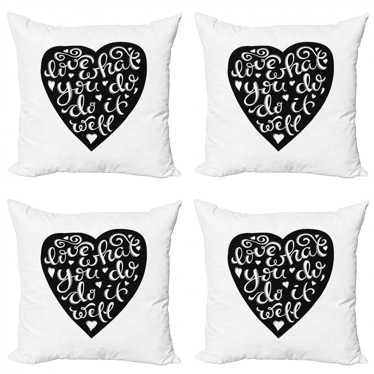 Love What You Do Throw Pillow Cushion Case Pack of 4, Hand Drawn