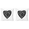 thumbnail image 1 of Love What You Do Throw Pillow Cushion Cover Pack of 2, Hand Drawn Lettering with Monochromatic Heart Love Work Theme, Zippered Double-Side Digital Print, 4 Sizes, Charcoal Grey and White, by Ambesonne, 1 of 2