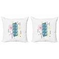 thumbnail image 1 of Love What You Do Throw Pillow Cushion Cover Pack of 2, Motivational Arrangement with Dashed Starburst Effect, Zippered Double-Side Digital Print, 4 Sizes, Magenta Blue, by Ambesonne, 1 of 2