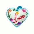 thumbnail image 1 of Love White Heart Embroidered Wool Christmas Ornament, Fair Trade Handmade in Peru, 1 of 3