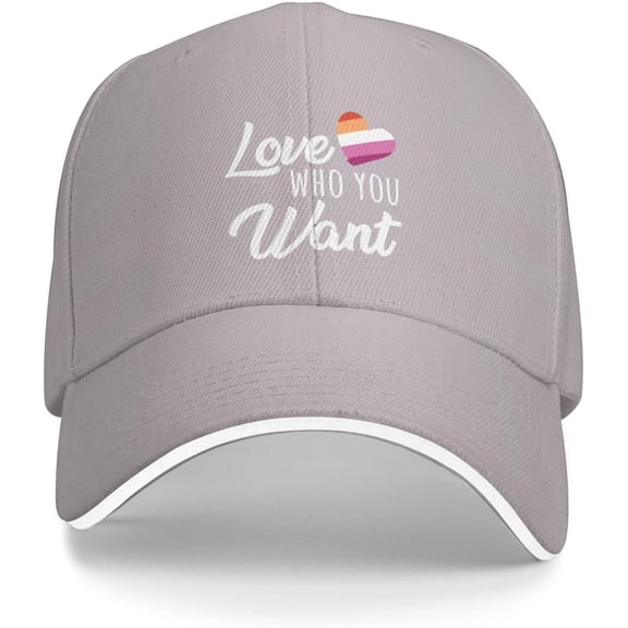 Love Who You Want Lesbian Pride Trucker Hat LGBT Pride Baseball Cap Black