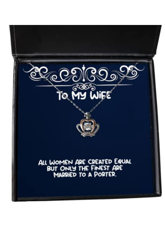 Love Wife Gifts, All Women Are Created Equal but Only the Finest Are, Cheap Holiday Crown Pendant Necklace Gifts For Wife, , Christmas, New Years, Valentines Day, Easter, Mothers Day, Fathers Day,