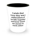 thumbnail image 1 of Love Wife Shot Glass, I wish that every day was a celebration of our life, Gifts For Wife, Present From Husband, Ceramic Cup For Wife, 1 of 1