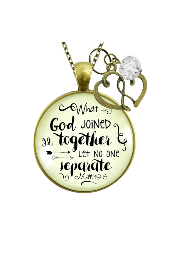 Love Wife What God Joined Necklace Gutsy Goodness Female Adult Bronze Metal Jewelry