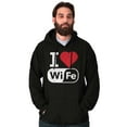 thumbnail image 1 of Love Wife Wi-Fi Funny Husband Married Hoodie Hooded Sweatshirt Men Brisco Brands S, 1 of 5
