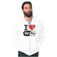 thumbnail image 1 of Love Wife Wi-Fi Funny Husband Married Men's Big & Tall Graphic Zip Up Hoodie Brisco Brands 5X, 1 of 5