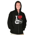 thumbnail image 1 of Love Wife Wi-Fi Funny Husband Married Zip Hoodie Sweatshirt Men Brisco Brands S, 1 of 5