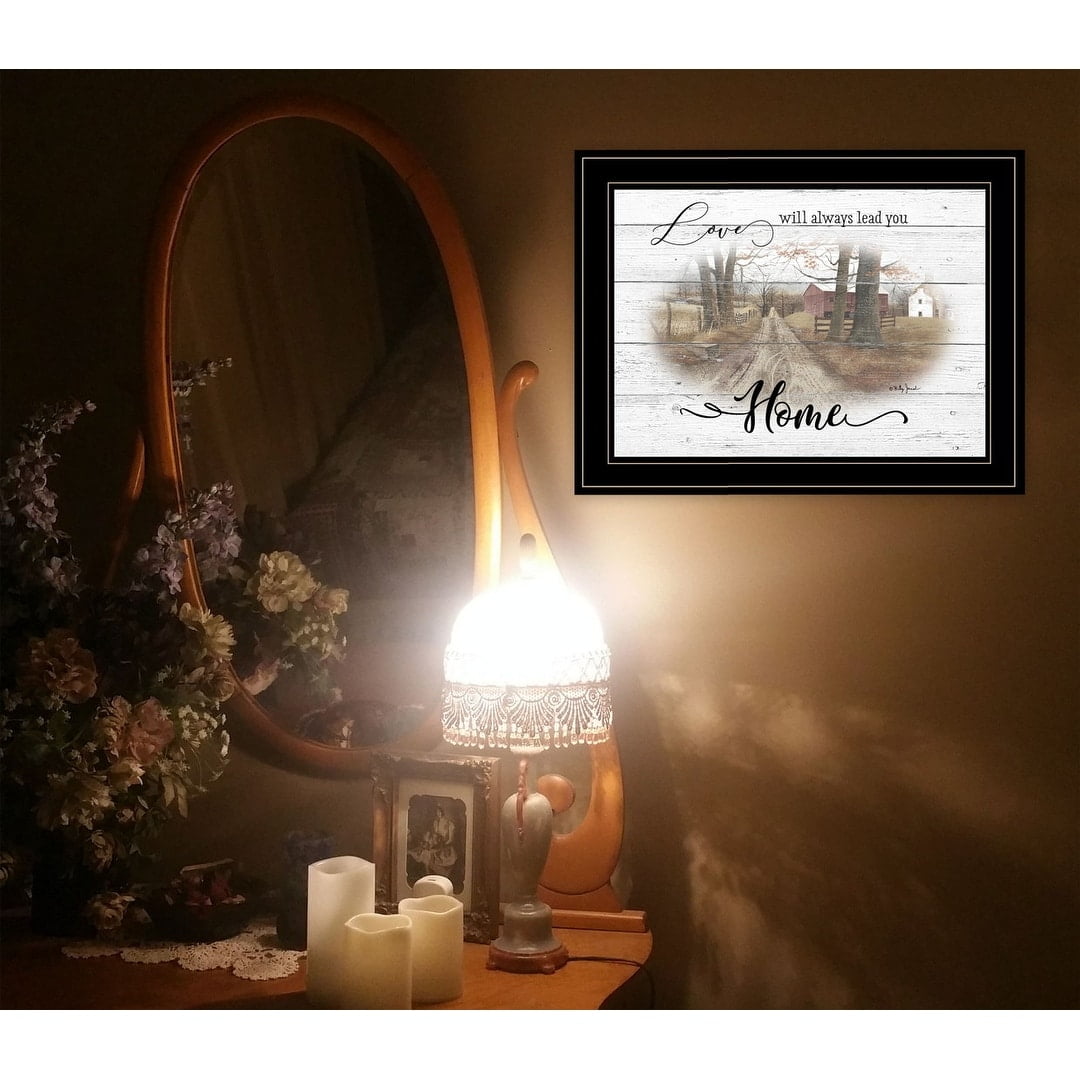 Love Will Always Lead You Home Black Framed Canvas Print