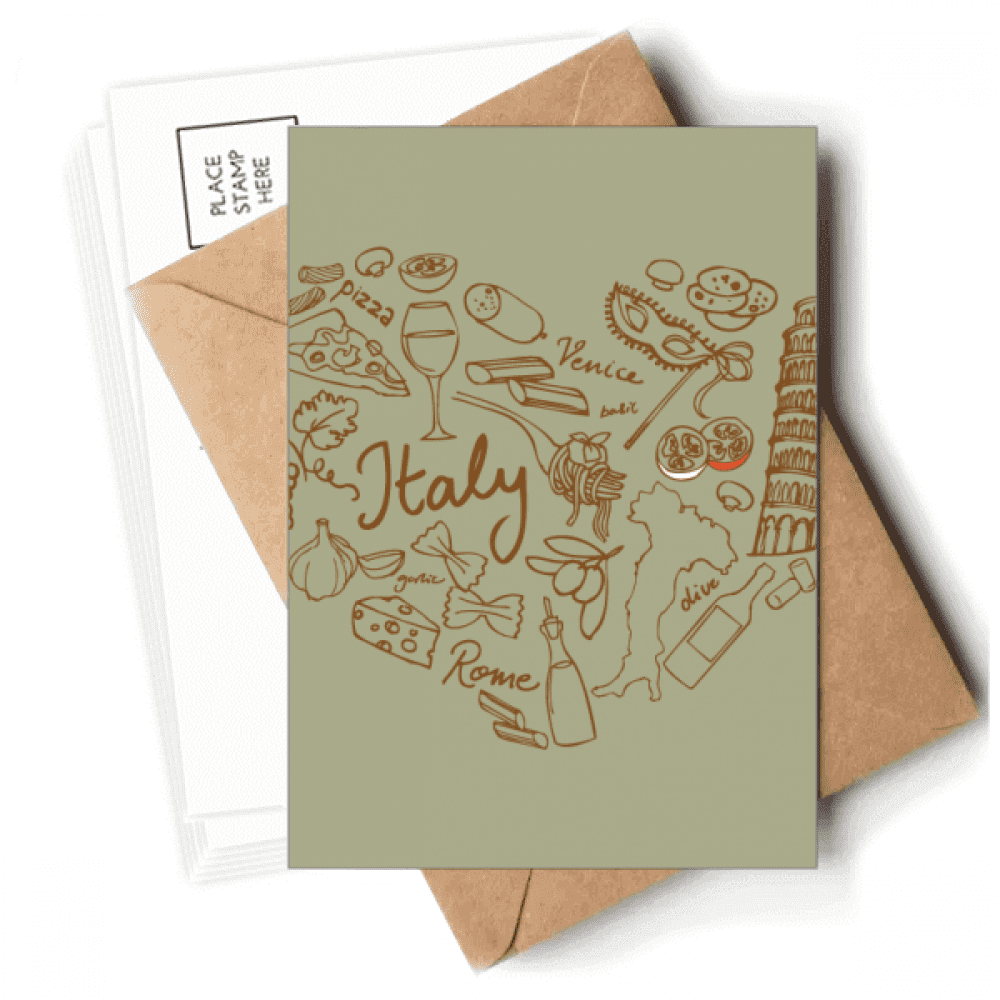 Love Wine Italy Grape Foods Postcards Envelopes Blank Note Cards Mailing