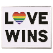 Love Wins Gay Pride Rainbow Heart LGBT Enamel Lapel Pin