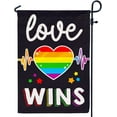 thumbnail image 1 of Love Wins Heart Pride Garden Flags, LGBTQ Rainbow Flags Double Sided Printing for Outdoor Decorations, 1 of 5
