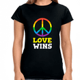 thumbnail image 1 of Love Wins LGBT Pride Rainbow Flag Gay Lesbian Pride Ally Shirts for Women, 1 of 8