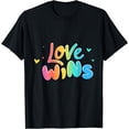 thumbnail image 1 of Love Wins Pride Equality Inspirational LGBT Shirt Women Men T-Shirt, 1 of 3