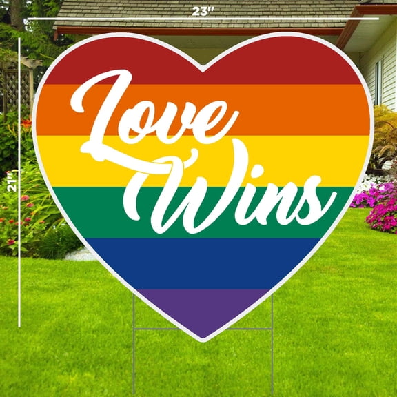 Love Wins Pride Month Lawn Sign - LGBTQ Pride Sign