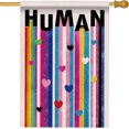 thumbnail image 1 of Love Wins Rainbow Heart Garden Flag Double Sided, LGBTQ Gay Lesbian Decorative Yard Outdoor Home Pride Month Small Decor, LGBT Bisexual Pansexual Burlap Outside House Decoration 12 x 18, 1 of 6