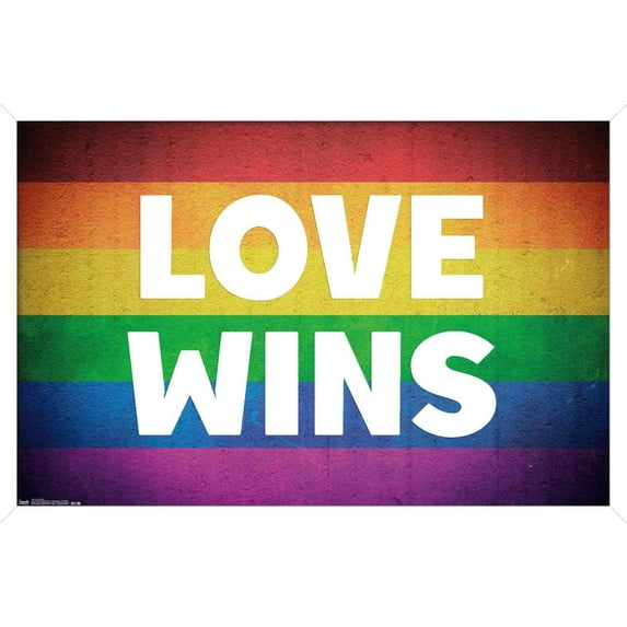 Love Wins Wall Poster, 14.725" x 22.375", Framed