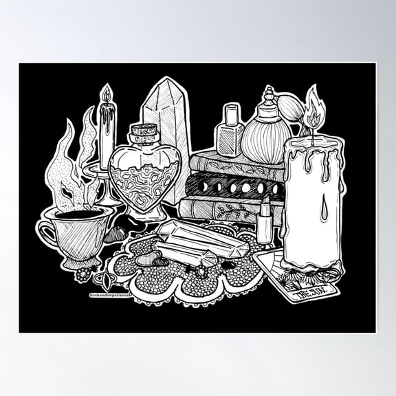 Love Witch Altar Poster Wall Art, Modern Wall Decor For Living Room Bedroom, 16x24 UNFRAMED
