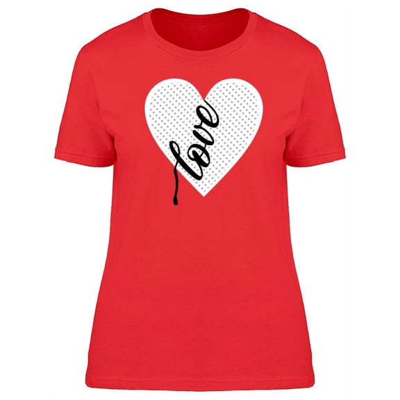 Love With A White Spotted Heart T-Shirt Women -Image by Shutterstock, Female Small