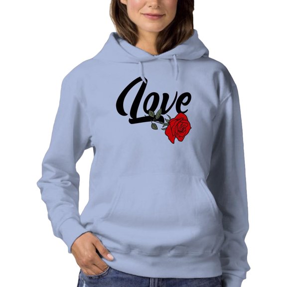 Love With Rose Hoodie Women -Image by Shutterstock, Female Small